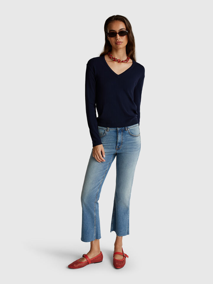 V NECK SWEATER L/S Women image number 3